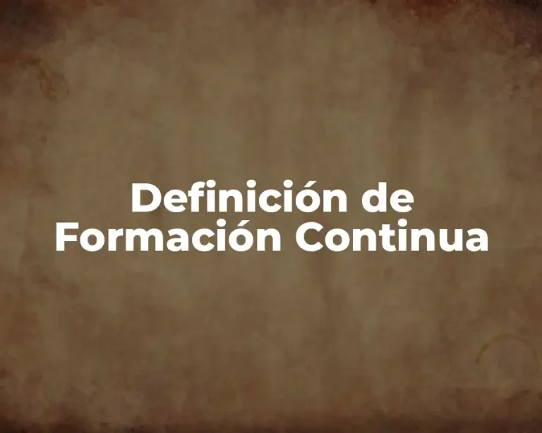 Definición de Formación Continua