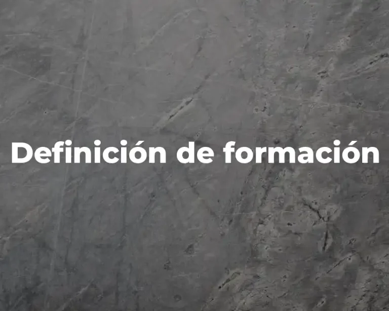 Definición de formación