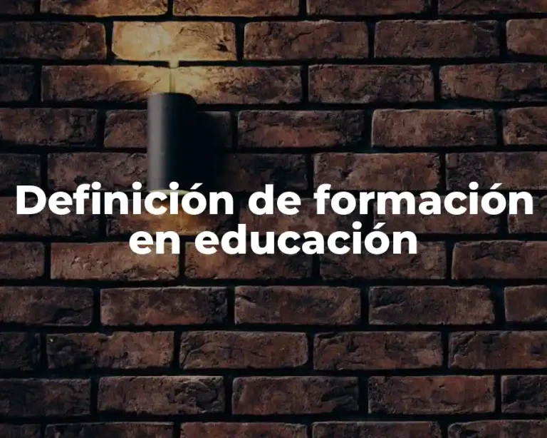Definición de formación en educación