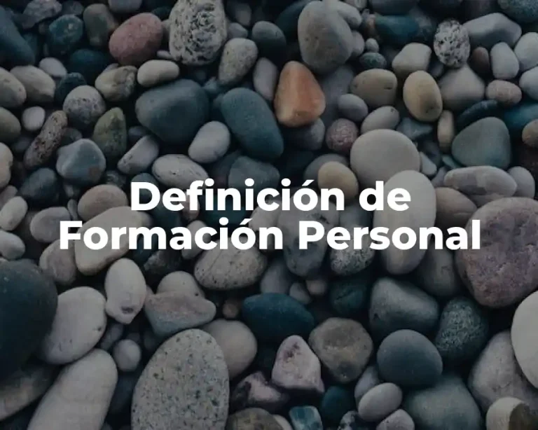 Definición de Formación Personal