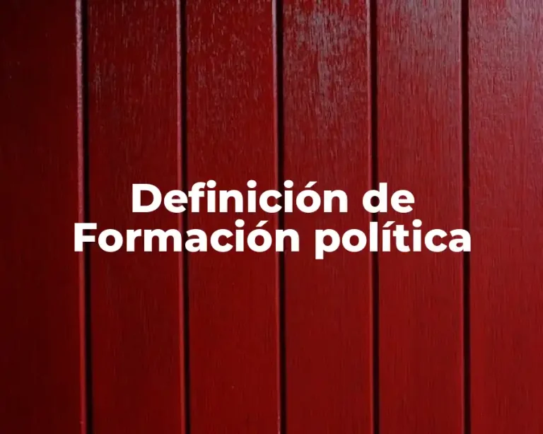 Definición de Formación política