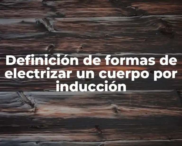Definición de formas de electrizar un cuerpo por inducción