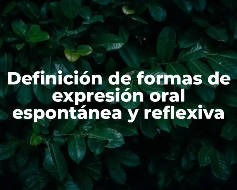 Definición de formas de expresión oral espontánea y reflexiva
