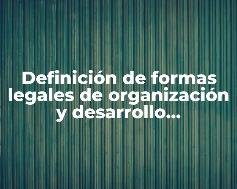 Definición de formas legales de organización y desarrollo comunitario