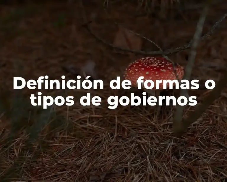 Definición de formas o tipos de gobiernos