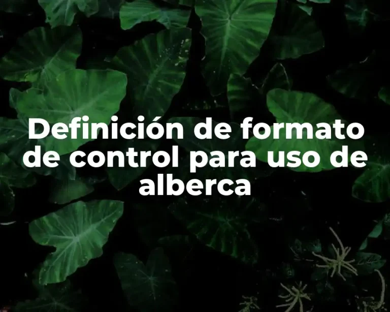 Definición de formato de control para uso de alberca
