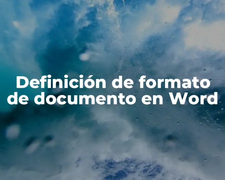 Definición de formato de documento en Word