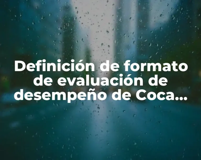 Definición de formato de evaluación de desempeño de Coca Cola