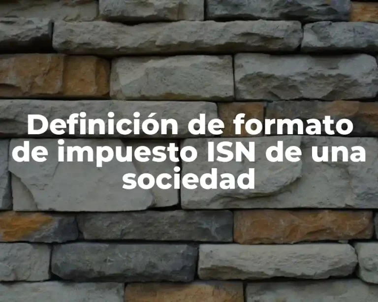 Definición de formato de impuesto ISN de una sociedad