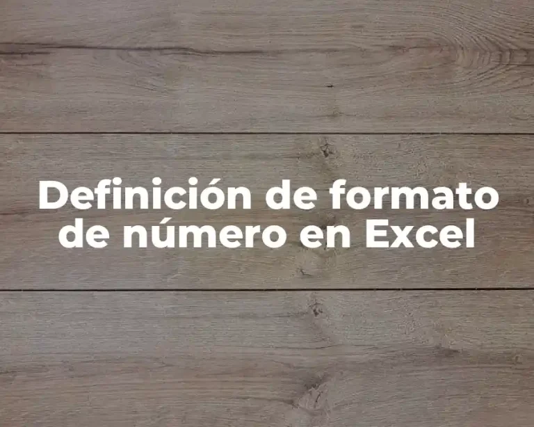 Definición de formato de número en Excel
