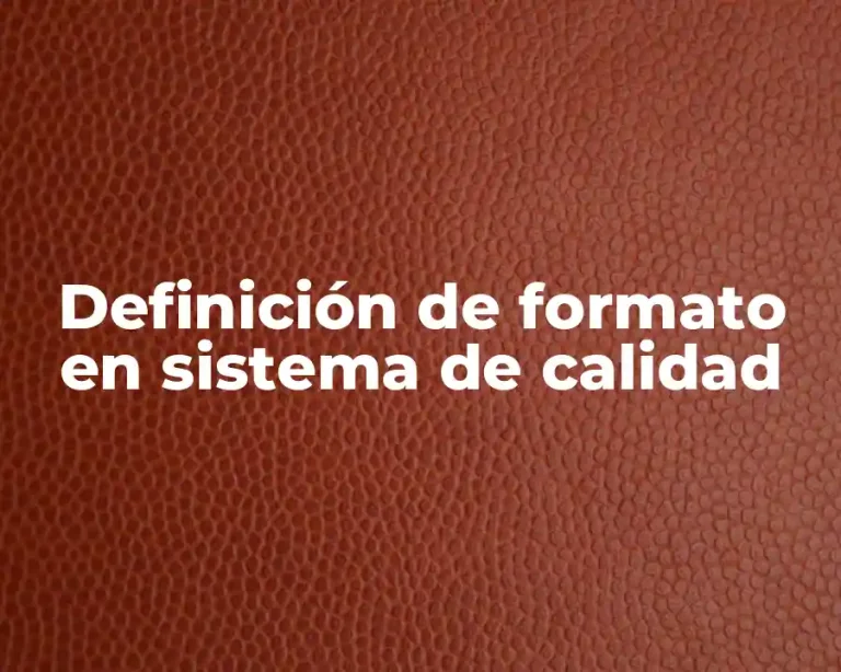 Definición de formato en sistema de calidad