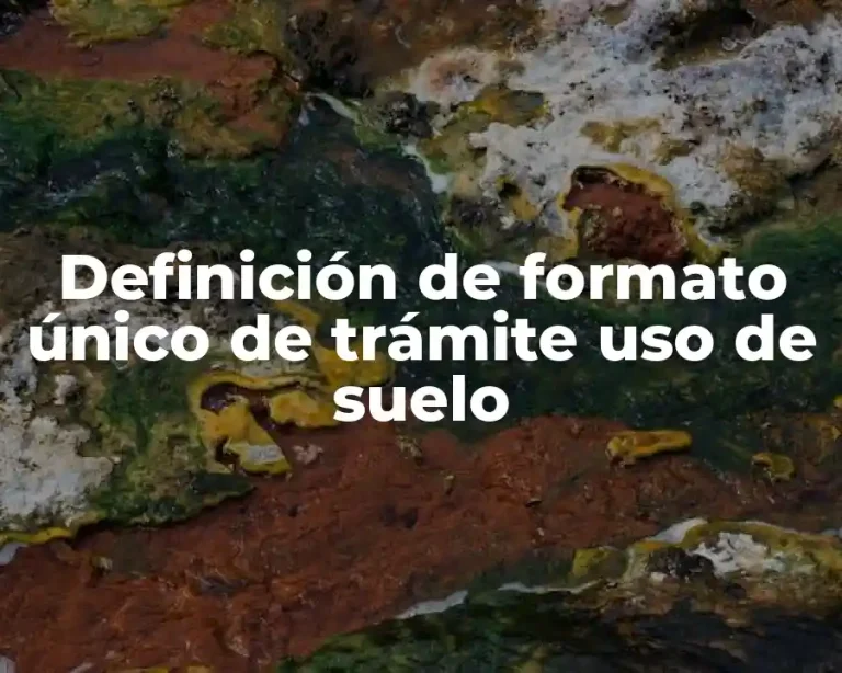 Definición de formato único de trámite uso de suelo