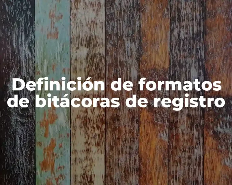 Definición de formatos de bitácoras de registro