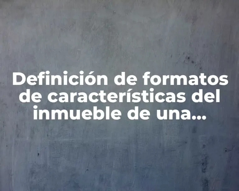 Definición de formatos de características del inmueble de una escuela