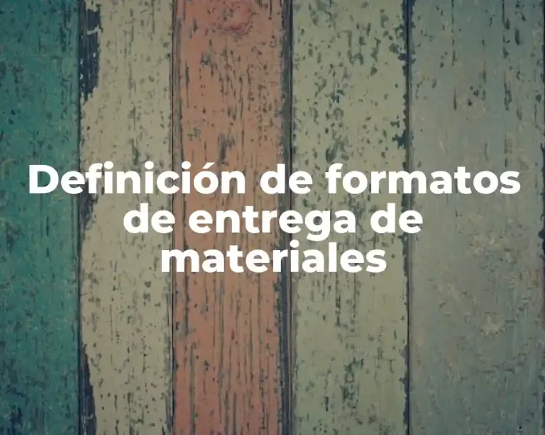 Definición de formatos de entrega de materiales