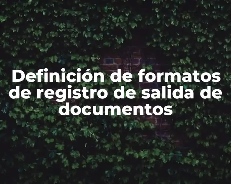 Definición de formatos de registro de salida de documentos