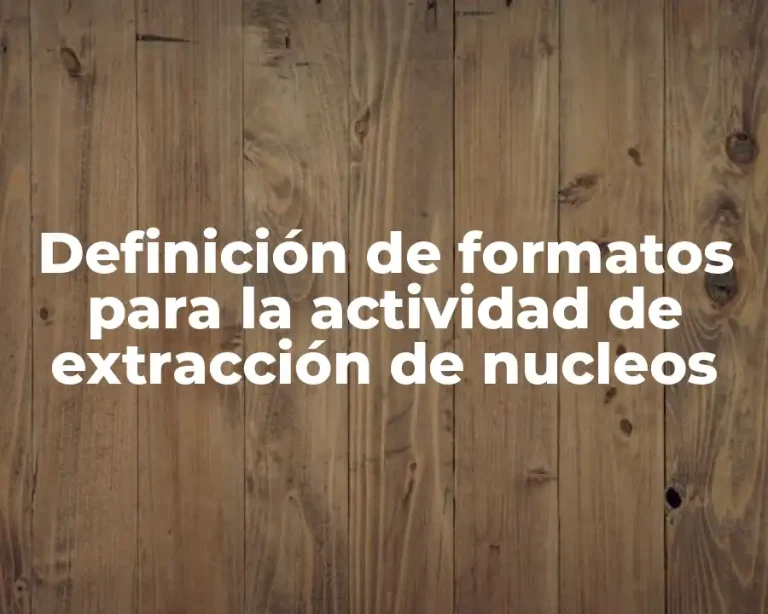 Definición de formatos para la actividad de extracción de nucleos