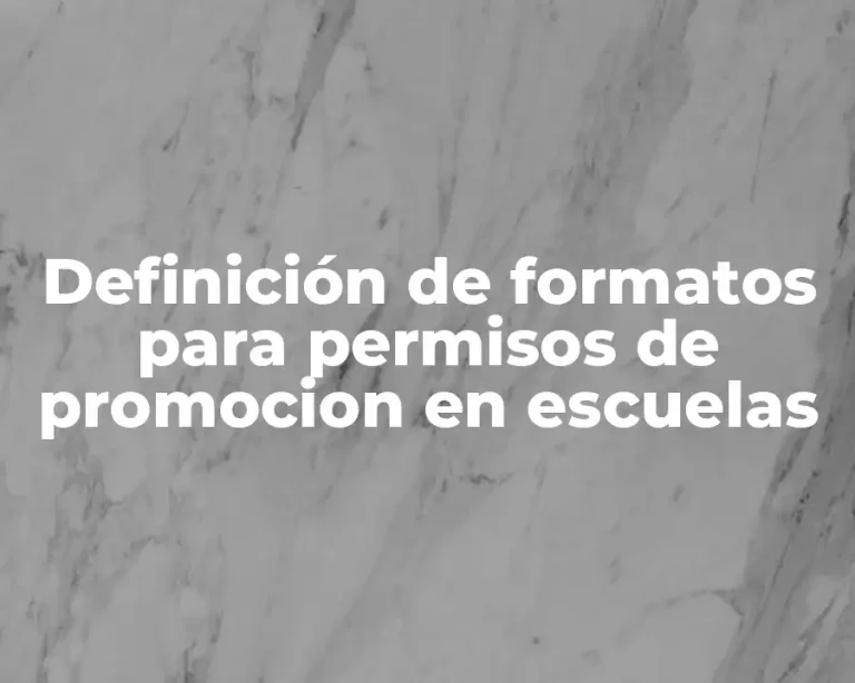 Definición de formatos para permisos de promocion en escuelas