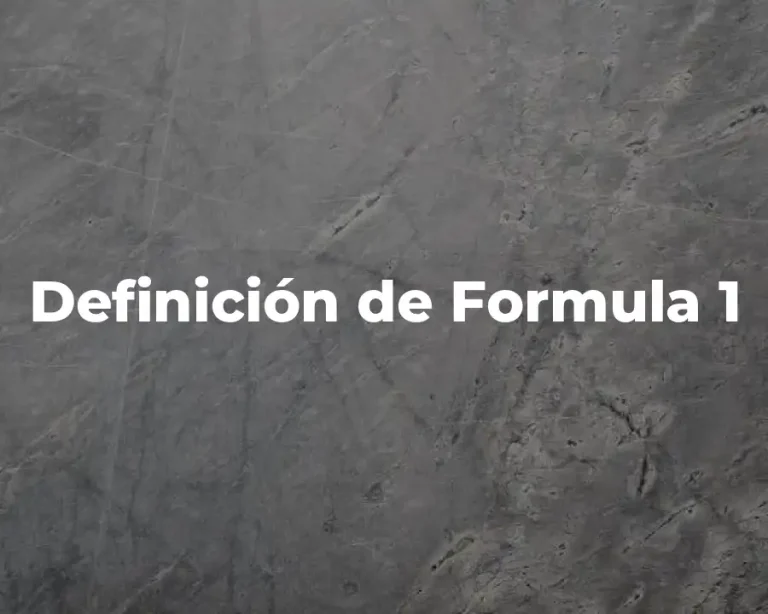 Definición de Formula 1