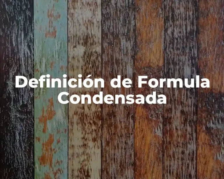 Definición de Formula Condensada