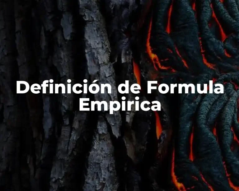 Definición de Formula Empirica