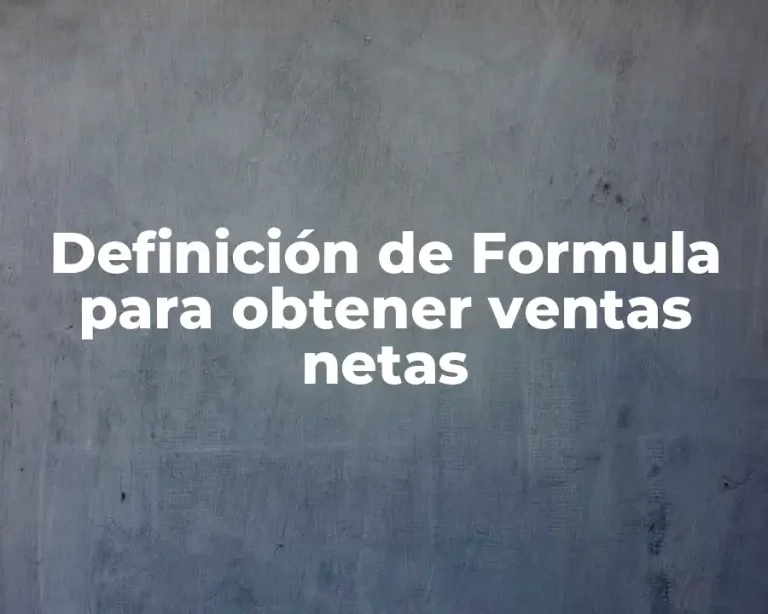 Definición de Formula para obtener ventas netas