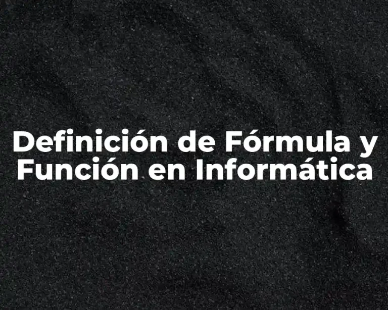 Definición de Fórmula y Función en Informática