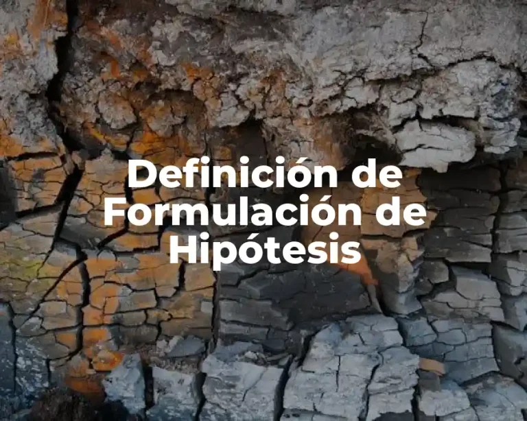 Definición de Formulación de Hipótesis