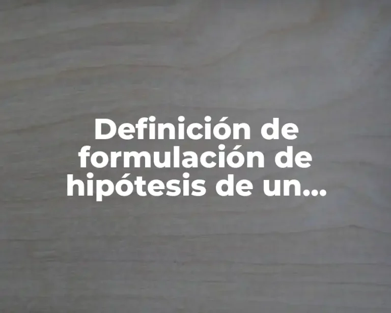 Definición de formulación de hipótesis de un proyecto de investigación