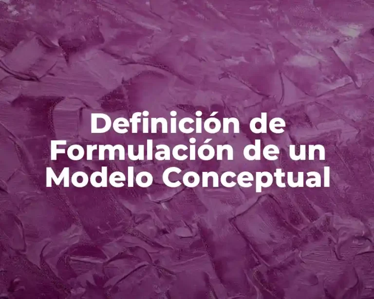 Definición de Formulación de un Modelo Conceptual