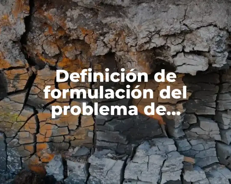 Definición de formulación del problema de investigación