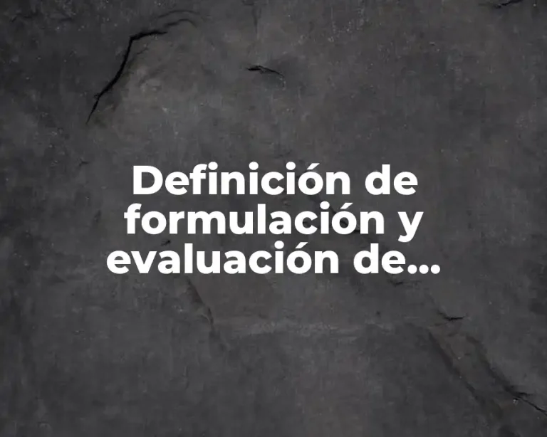 Definición de formulación y evaluación de proyectos de construcción
