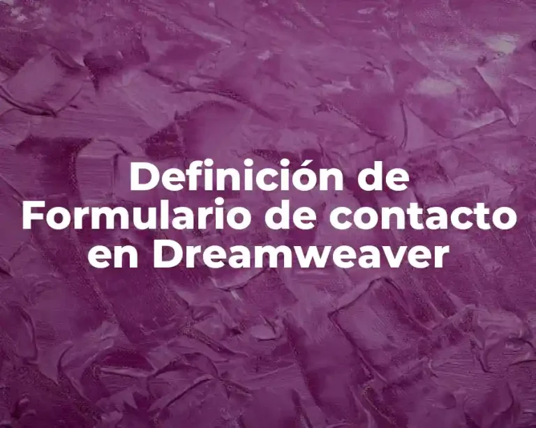 Definición de Formulario de contacto en Dreamweaver