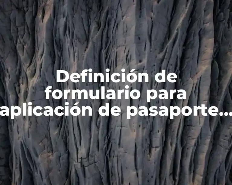 Definición de formulario para aplicación de pasaporte americano