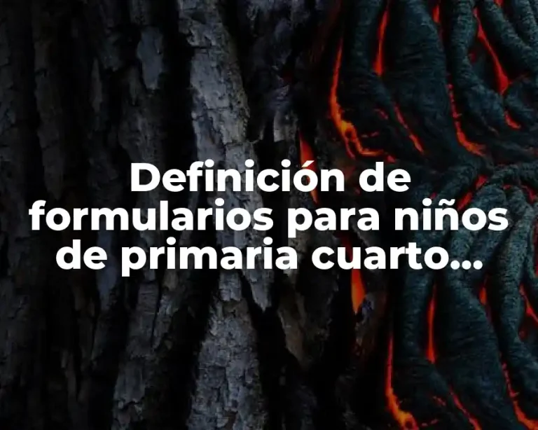 Definición de formularios para niños de primaria cuarto grado