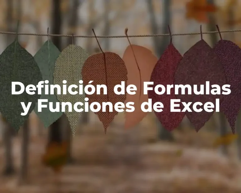 Definición de Formulas y Funciones de Excel