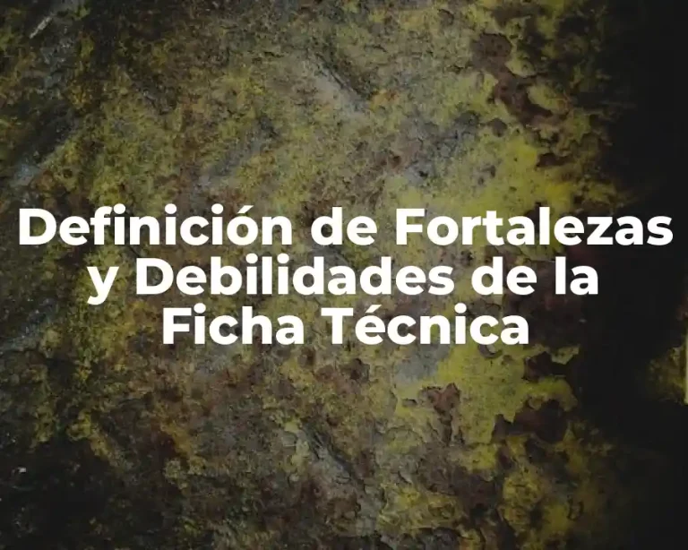 Definición de Fortalezas y Debilidades de la Ficha Técnica