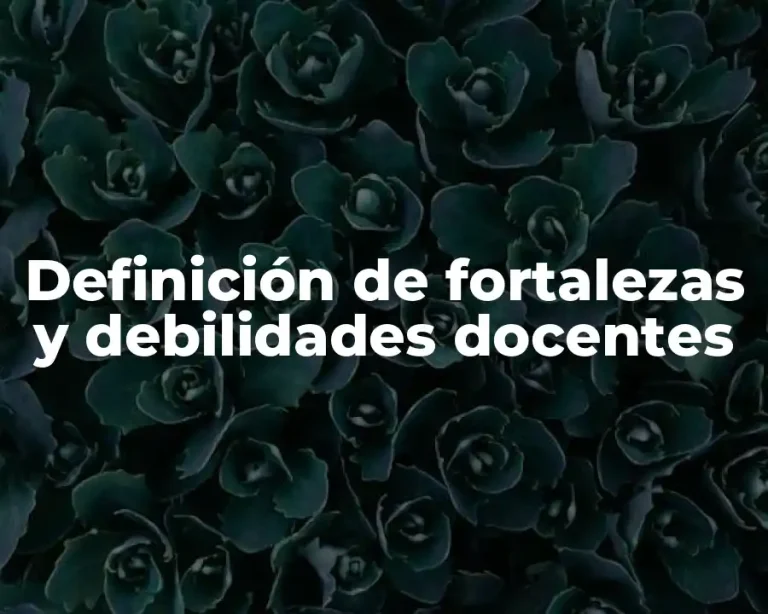 Definición de fortalezas y debilidades docentes
