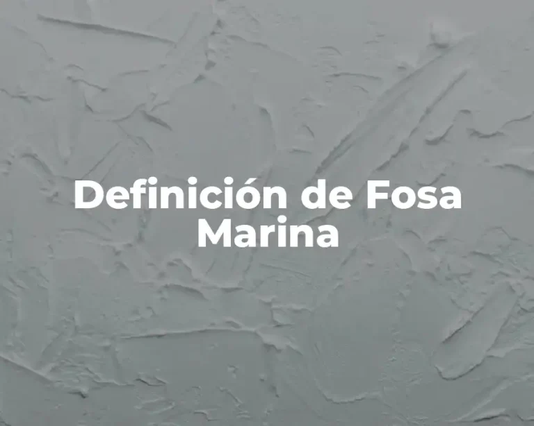 Definición de Fosa Marina