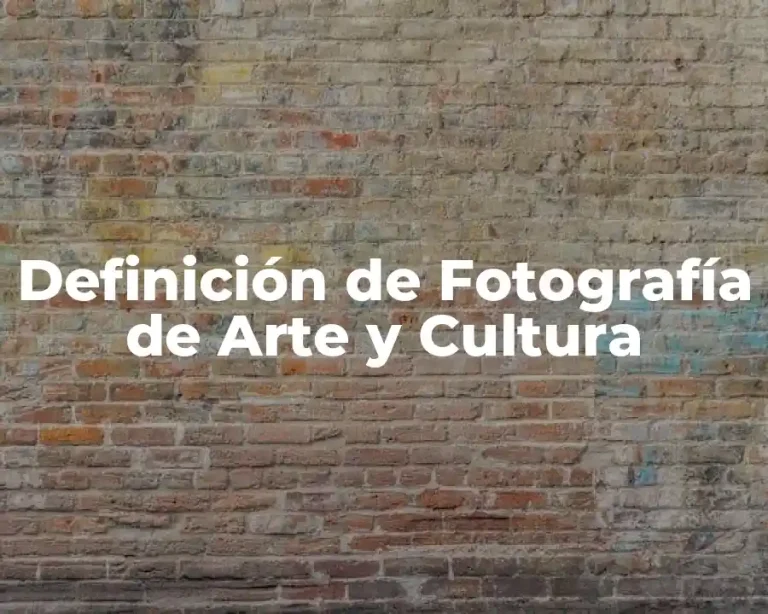 Definición de Fotografía de Arte y Cultura