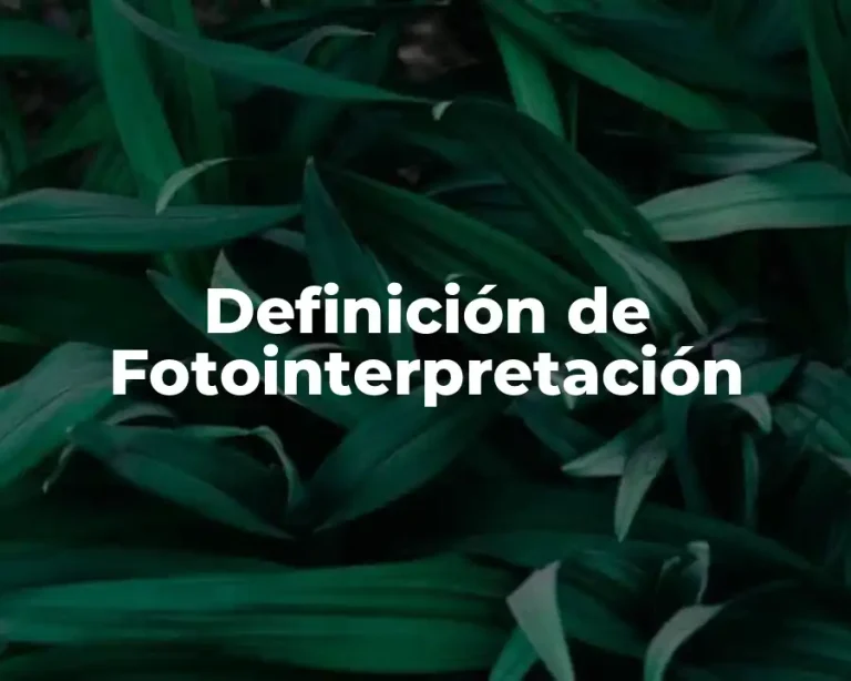 Definición de Fotointerpretación