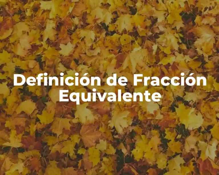 Definición de Fracción Equivalente