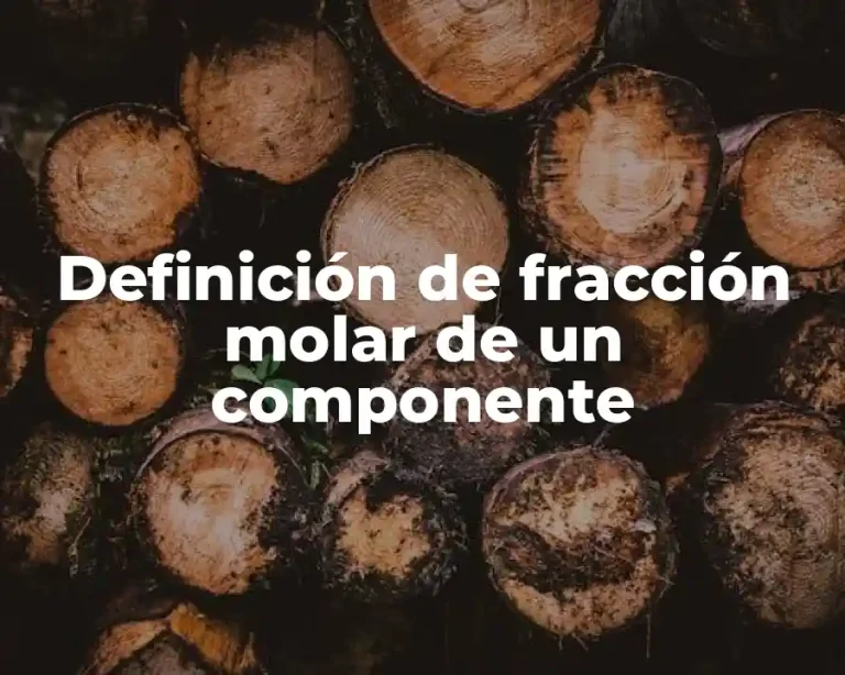 Definición de fracción molar de un componente