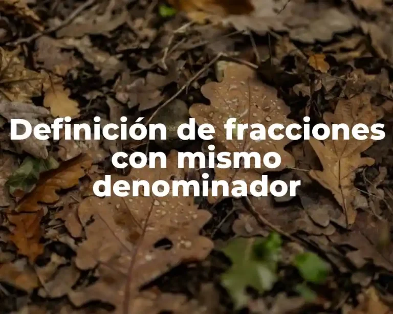Definición de fracciones con mismo denominador