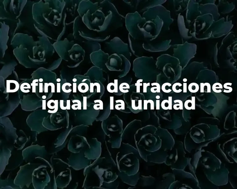 Definición de fracciones igual a la unidad