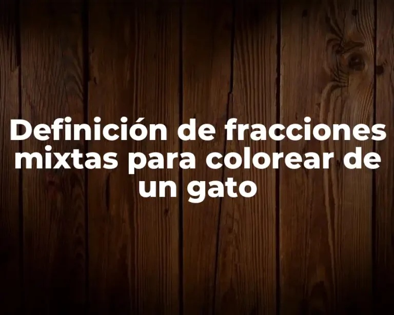 Definición de fracciones mixtas para colorear de un gato