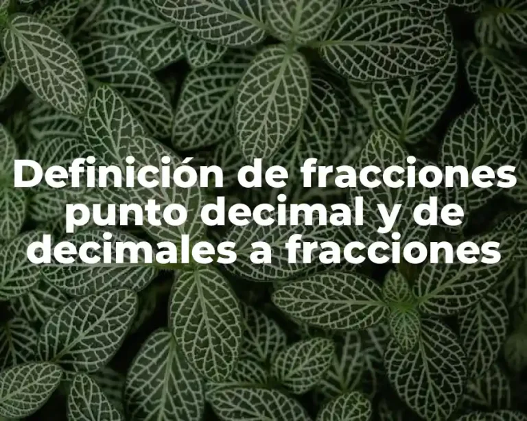 Definición de fracciones punto decimal y de decimales a fracciones