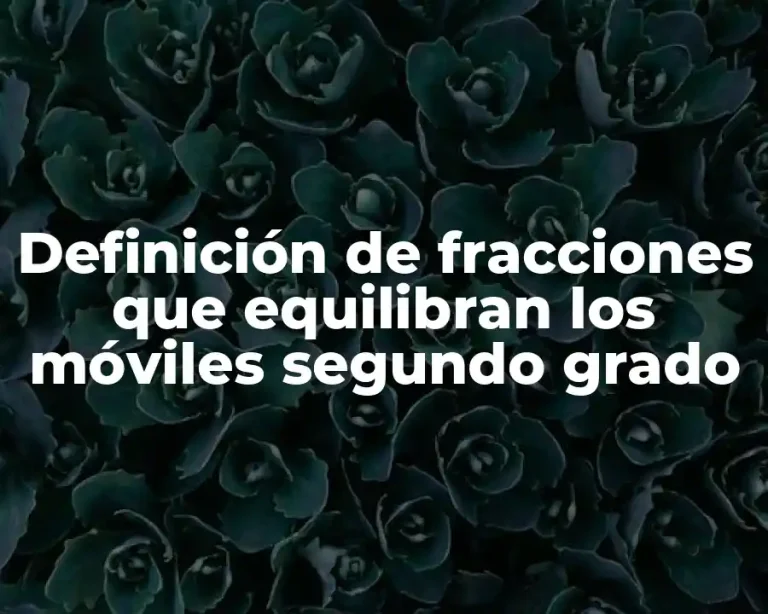 Definición de fracciones que equilibran los móviles segundo grado