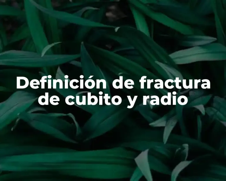 Definición de fractura de cubito y radio