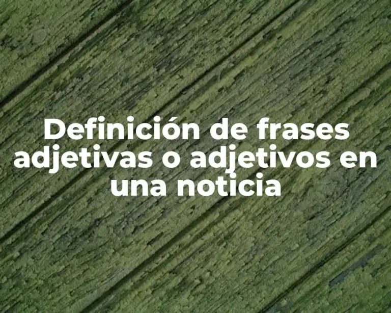 Definición de frases adjetivas o adjetivos en una noticia